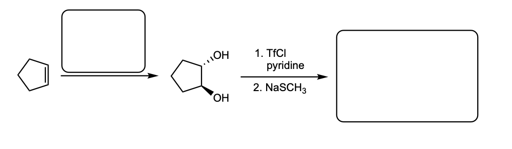 ОН
ОН
1. TfCI
pyridine
2. NaSCH3