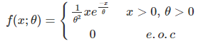 f(x; 0) =
xe
0
x>0,0 >0
e.o.c