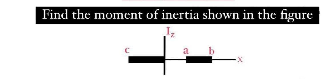 Find the moment of inertia shown in the figure
C
a
b
X
