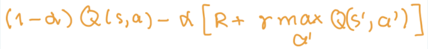 (1-a) Q (s, a) - α [R+ rmax
Q[(s', a')]