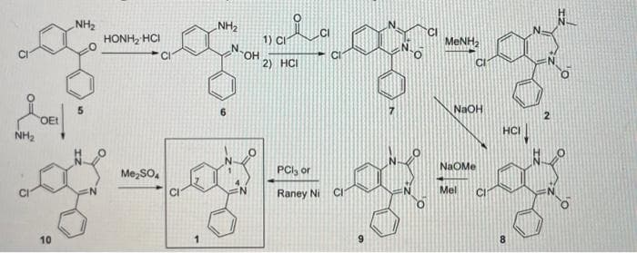 NH2
HONH, HCI
NH2
1) CI
N-OH
MENH2
2) HCI
5.
NAOH
OEt
NH2
HCI
NaOMe
Mezso,
PCl, or
Mel
Raney Ni
10
8.
