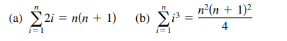 n²(n + 1)?
(a) 2i = n(n + 1) (b) £³
4
i=1

