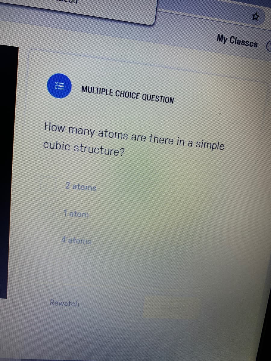 How many atoms are there in a simple
cubic structure?
