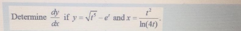 if y = V -e' and x =:
dx
Determine
In(41)
