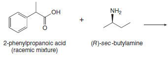 OH
NH2
2-phenylpropanoic acid
(racemic mixture)
(R)-sec-butylamine
