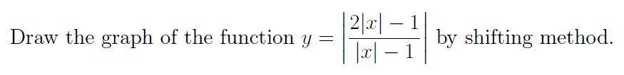 | 2|리-1
|æ| – 1
Draw the graph of the function y
by shifting method.
