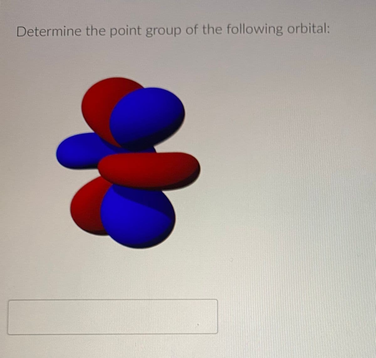 Determine the point group of the following orbital:
