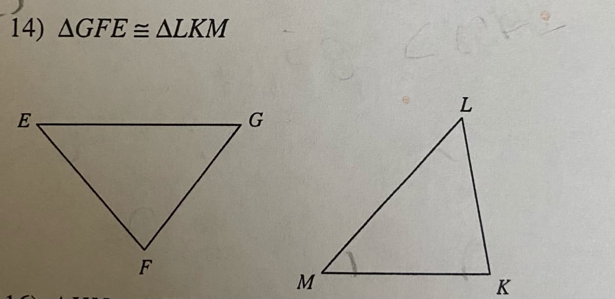 14) AGFE = ALKM
L
E
F
K
