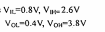 VIL=0.8V, Vu
2.6V
VoL-0.4V, Vor-3.8V
