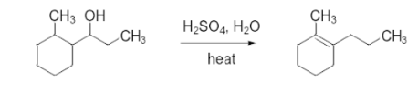 CH3 OH
CH3
H₂SO4, H₂O
heat
CH3
CH3