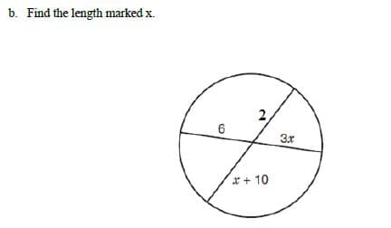 b. Find the length marked x.
2
6
3x
*+ 10
