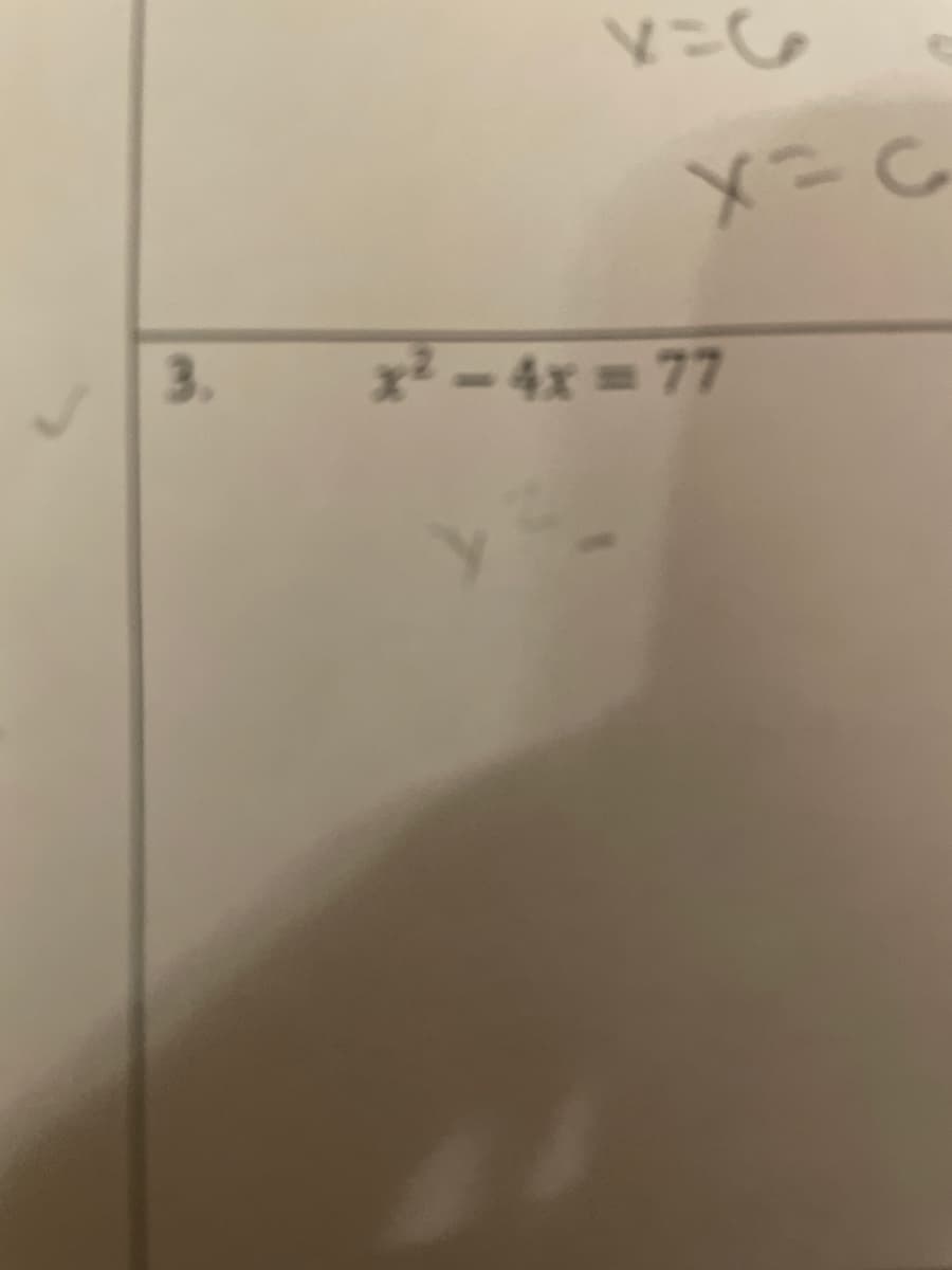 3.
x²-4x =77
