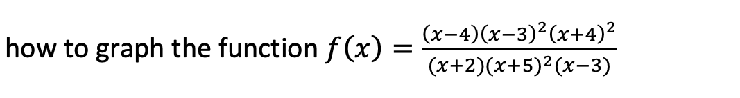 how to graph the function f (x)
(x-4)(x-3)²(x+4)²
(x+2)(x+5)²(x-3)
