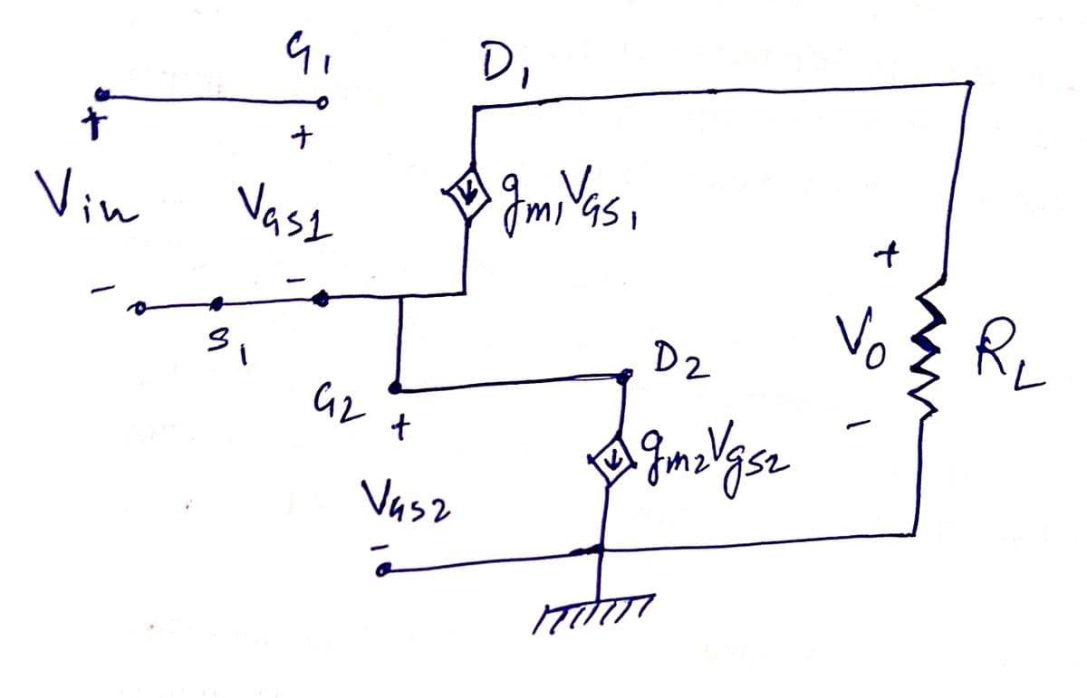 +
Vin
o
G₁
+
Vasi
G2 +
Vasz
D₁
gmi vasi
D2
gm₂ Vgsz
MUTT
+
R₂