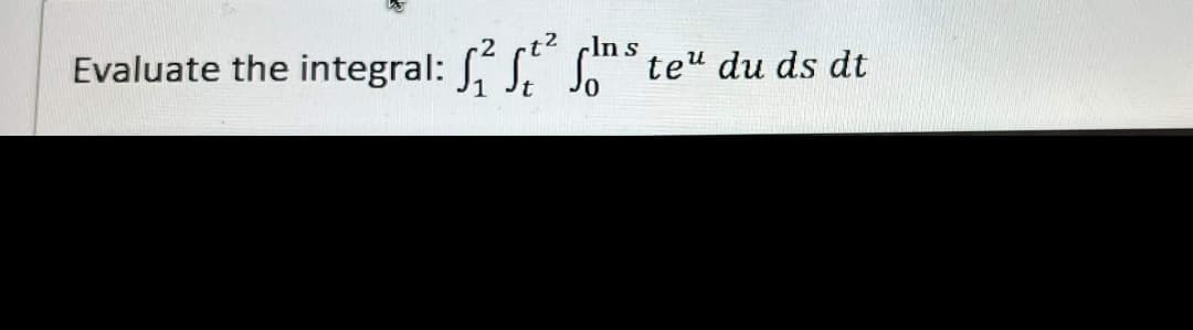 Evaluate the integral: ²²ste du ds dt
