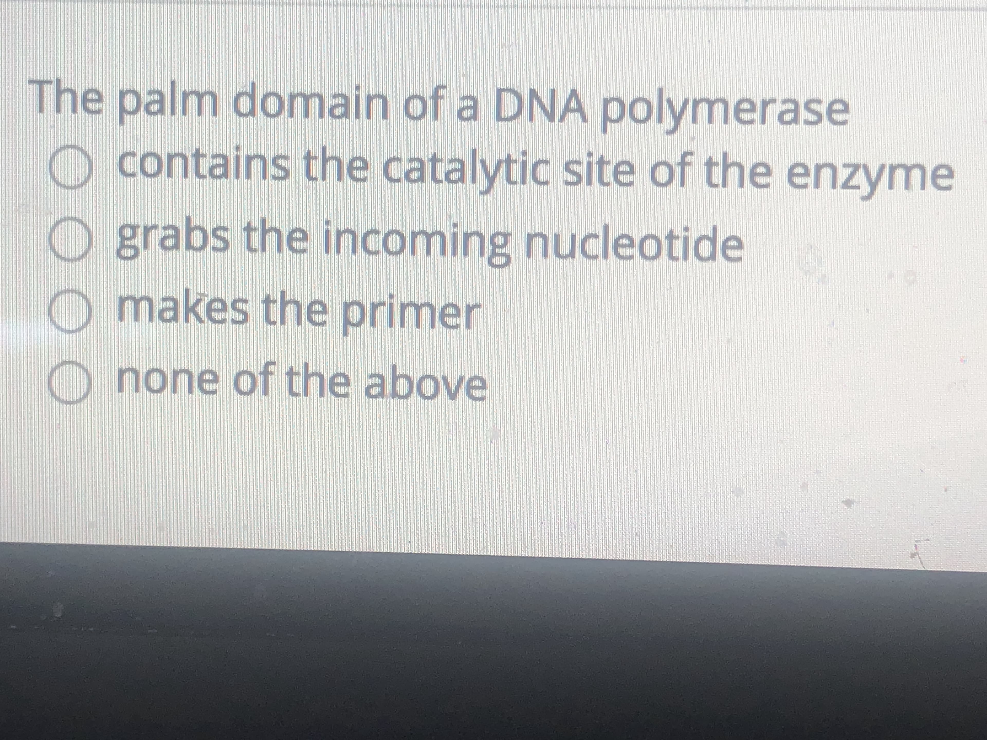 The palm domain of a DNA polymerase
O contains the catalytic site of the enzyme
CIC Site

