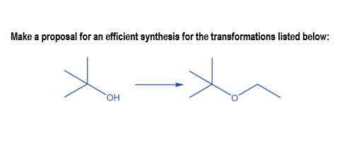 Make a proposal for an efficient synthesis for the transformations listed below:
HO,
