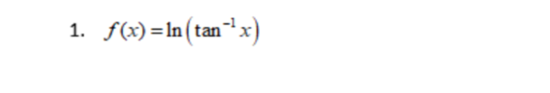 1. f(x)=In(tanx)
