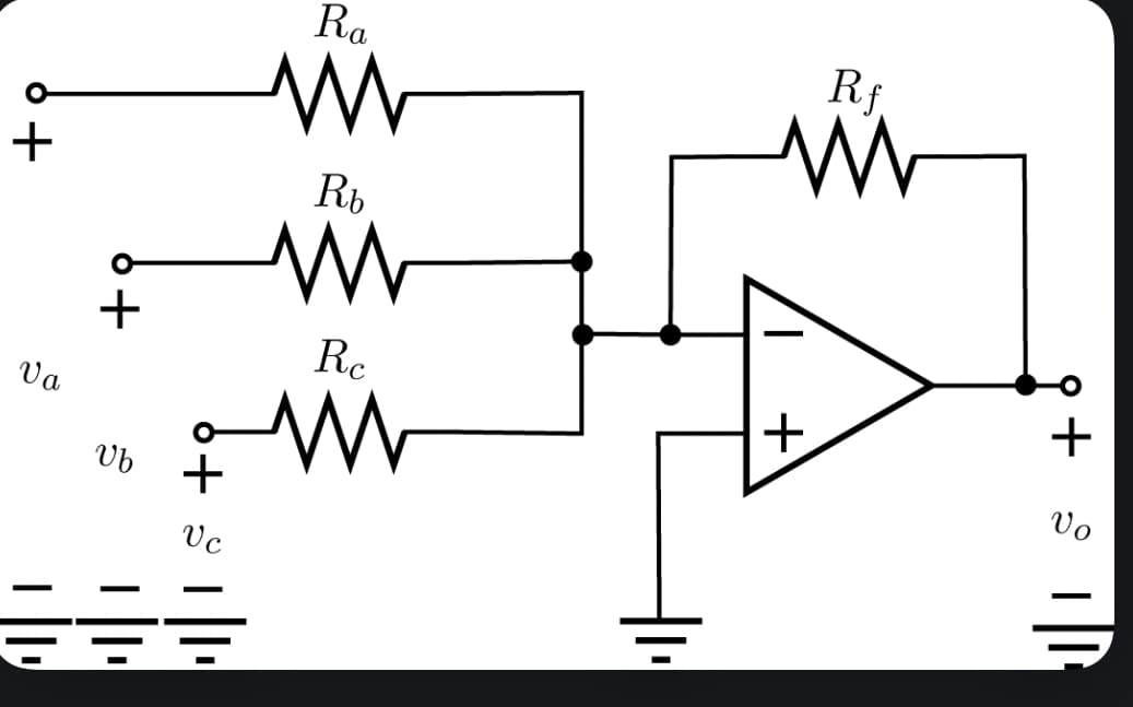 Ra
Rf
Rb
+
Rc
Va
+
Ub
Vo
Vc
