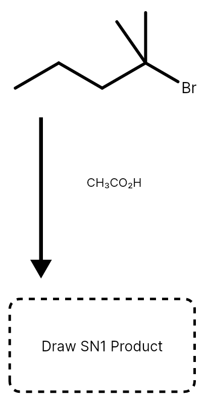 Br
CH3CO2H
Draw SN1 Product
