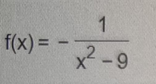 1
f(x) =
x2-9
