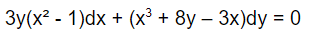 Зу(x* - 1)dx + (x* + 8у - 3х)dy %3D 0
