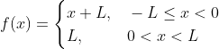 f (x) =
L,
|x + L, - L< x < 0
0 < x < L
