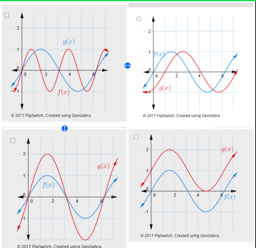2
2
g(x)
2
9(x)
f(x)
© 2017 FlipSwitch. Created using GeoGebra.
© 2017 FlipSwitch. Created using GeoGebra.
g(x)
f(x)
f(x)
2
2
© 2017 FlipSwitch. Created using GeoGebra.
© 2017 FlipSwitch, Created using GeoGebra.
2.
