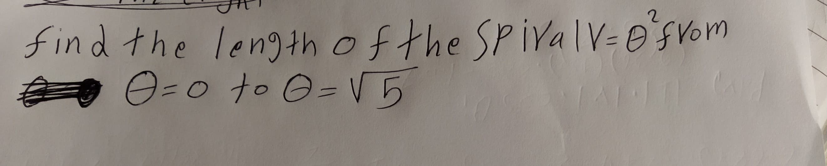 find the length of the SPIYAIV-e'sVom
0=0 to 0=V5
