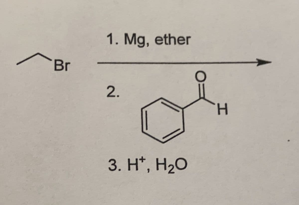 Br
1. Mg, ether
2.
3. H*, H₂O
H