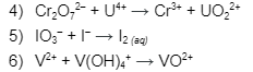 4) Cr,0,2- + U*+ → Cr* + UO,2*
5) 10; +F→ 2 (39)
6) V* + V(OH)4* → VO*
