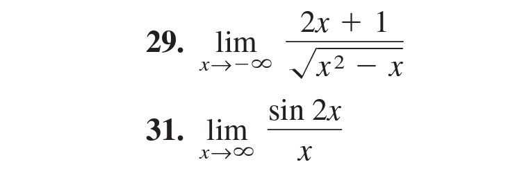 2х + 1
29. lim
Vx2 – x
X→-
-
sin 2x
31. lim
