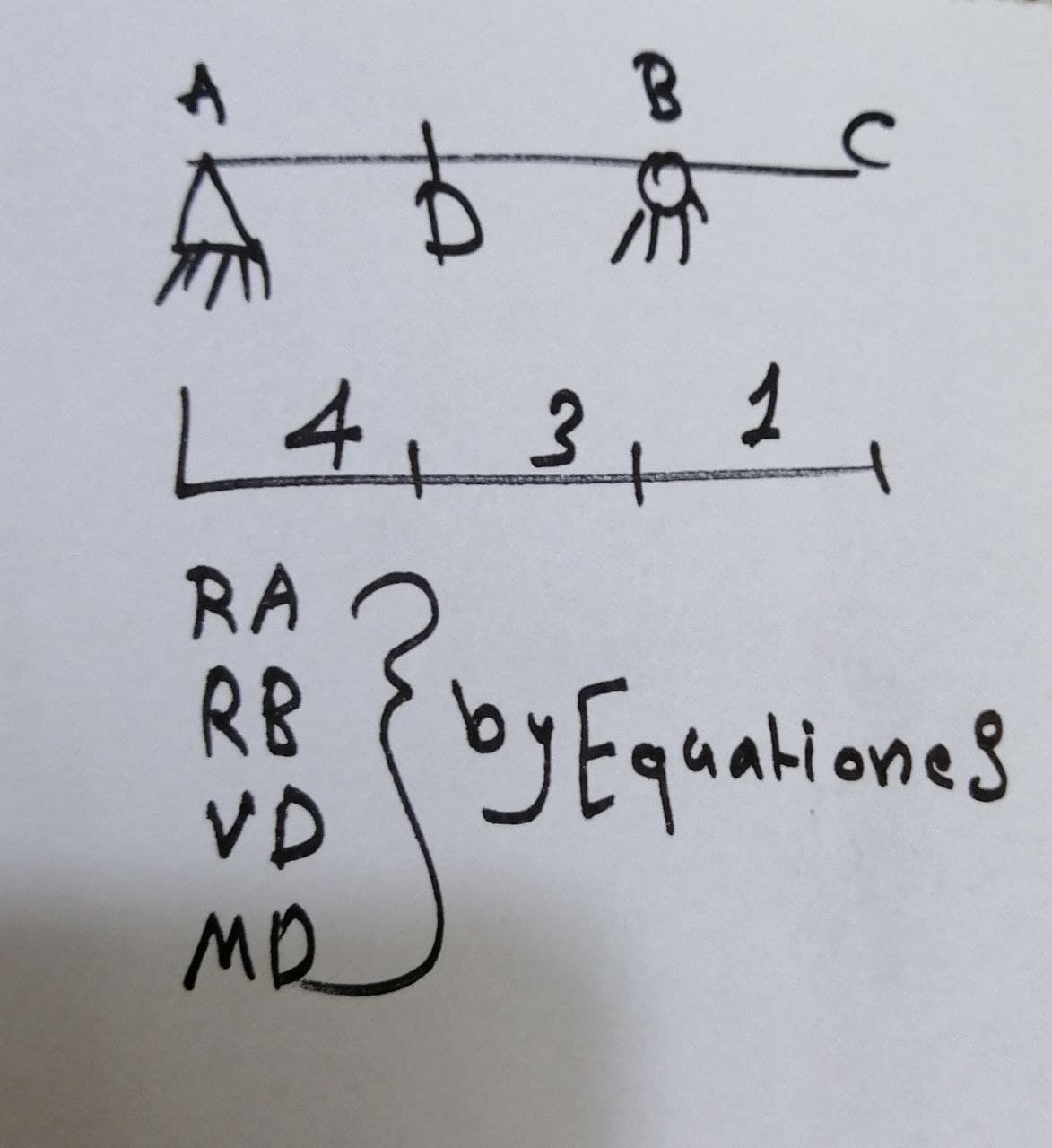 $
B
&
L 4, 3
RA
RB (by Equationes
Hones
VD
мо
1
+
1