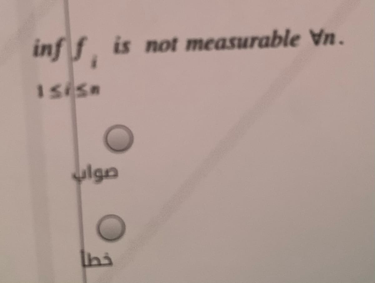inf f is not measurable Vn.
Isisn
ulgo
