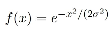 f (x) = e-x²/(20?)
