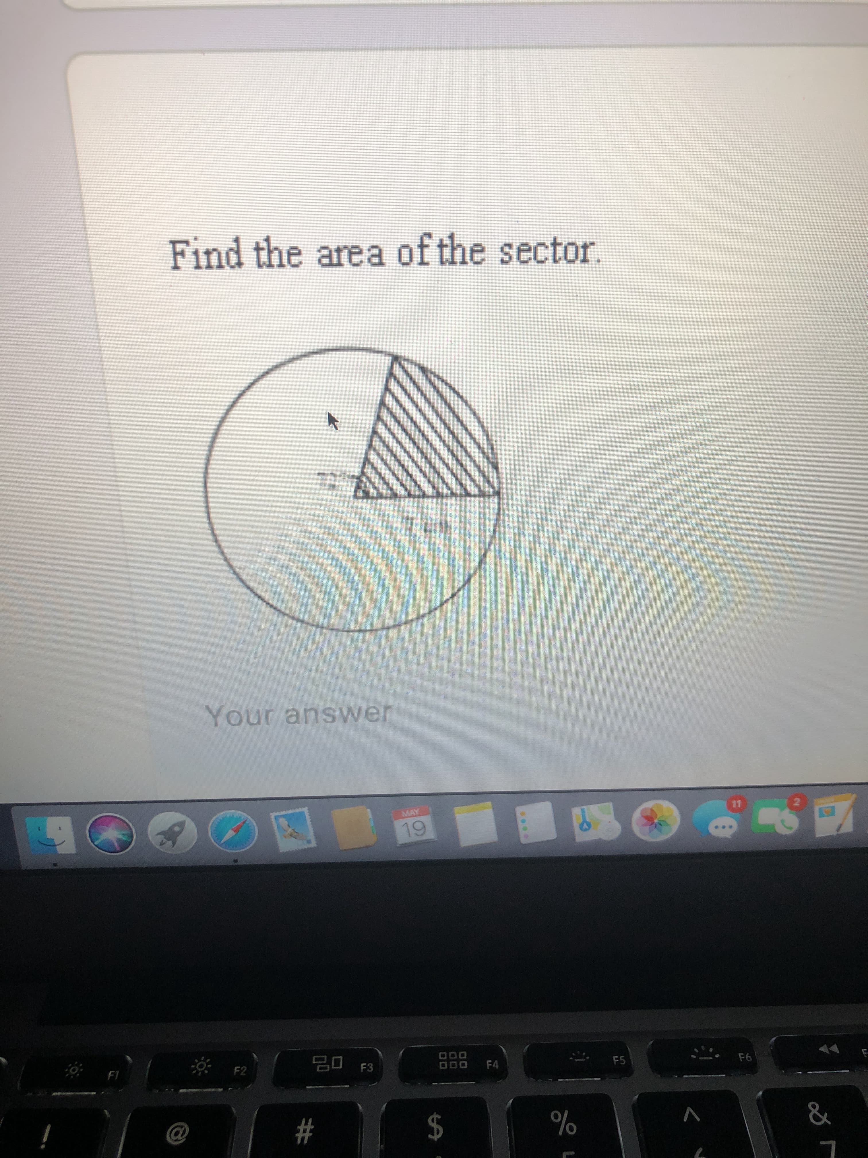 Find the area of the sector.
