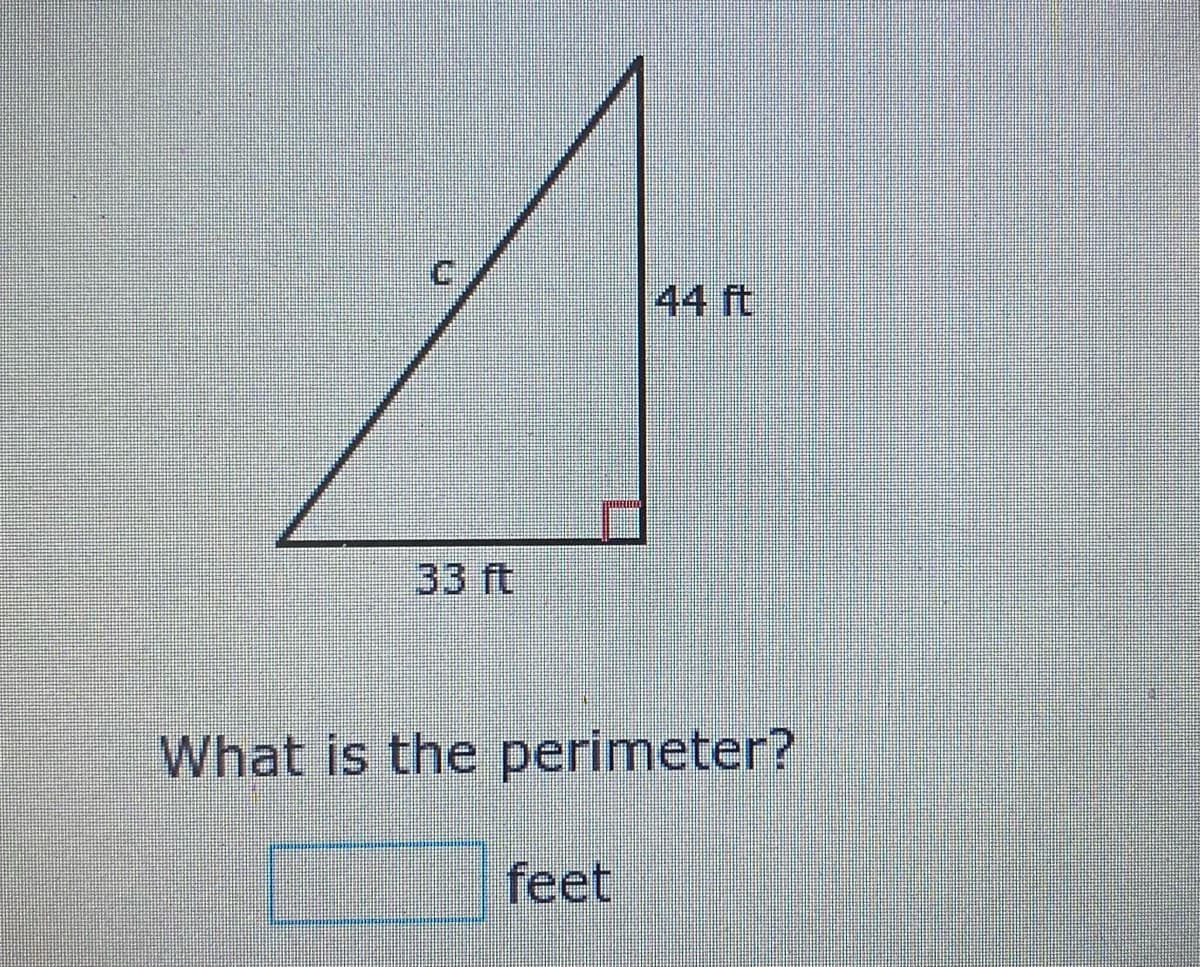 44 ft
33 ft
What is the perimeter?
feet
