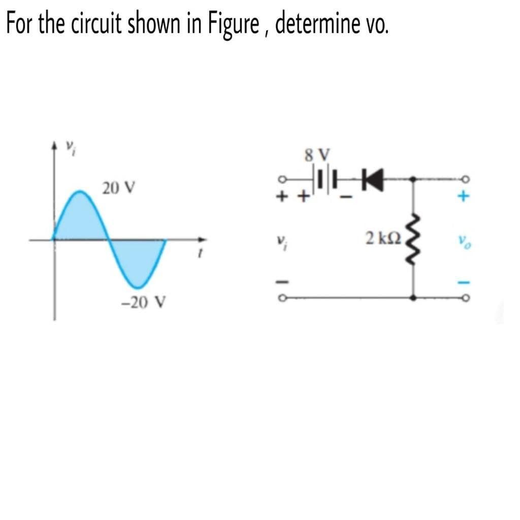 For the circuit shown in Figure , determine vo.
8 V
20 V
2 k2.
-20 V
19
