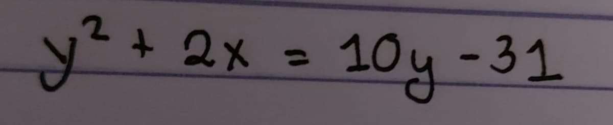 y?+ 2x = 10y -31
