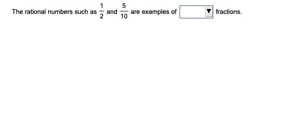 1
The rational numbers such as
5
and
are examples of
fractions.
10
