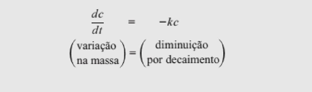 de
-ke
dt
diminuição
por decaimento
variação
na massa
