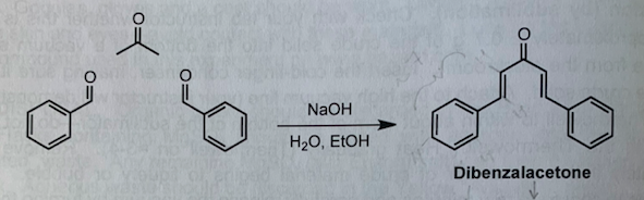 NaOH
H20, ELOH
Dibenzalacetone
of
