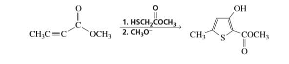 ОН
|3|
1. HSCH,ČOCH,
CH3C=C
OCH3 2. CH30-
CH3
S.
СОСН,
