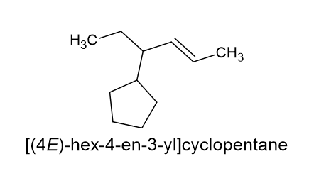 H3C-
-CH3
[(4E)-hex-4-en-3-yl]cyclopentane
