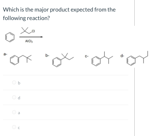 Which is the major product expected from the
following reaction?
Xa
AICI,
