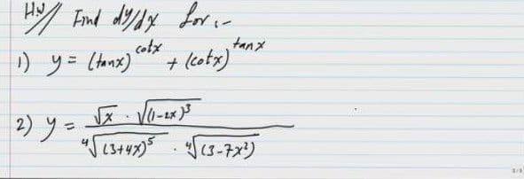 ツF y r
tanx
りソ= (hax)
cotx
ナ
+ (cotx)
「x-xア
2)ソー
344) -7xリ
%3D
