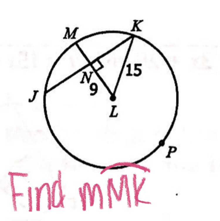 K
M
15
L
Find mMK
