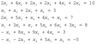 2х, + 4x, + 2х, + 2х, + 4x, + 2x,
= 10
%3D
х, + х, + 2х, + х, 3D 5
2х, + 5х, + х, + 4x, + x
х, + 3x, + х, + 5х, + 6х, + 3x,
= 8
- х, + 8х, + 9х, + 4x, %3D 3
- х, — 2х, + х, + 5х, + х, 3D -5
||
