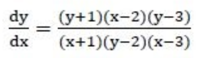 dy
(х+1)(у-2)(х-3)
(у+1)(х-2)(у-3)
dx
