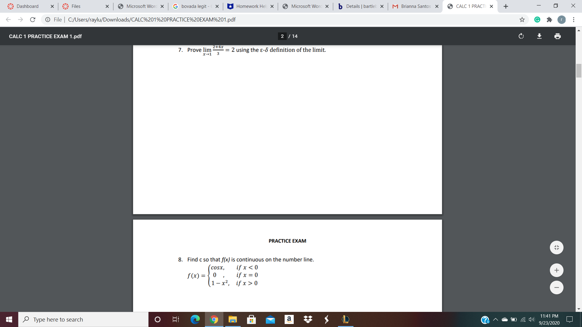 2+4x
7. Prove lim
= 2 using the e-ô definition of the limit.
3
%3D
X-1
